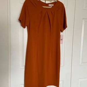 Nanette Lepore Short Sleeve Pumpkin colored Sheath Dress
